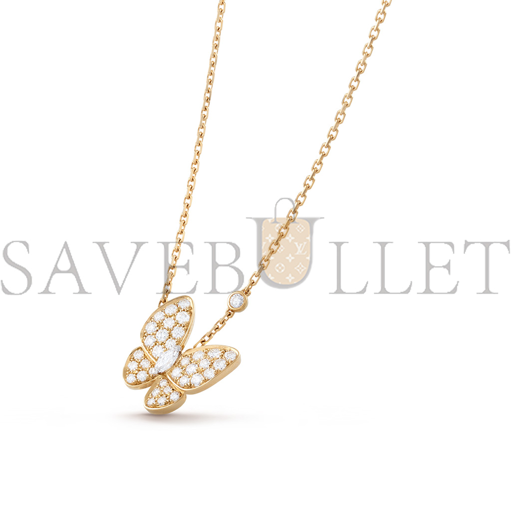 V*N CL*F arpels two butterfly pendant - yellow gold, diamond  vcarp3dp00
